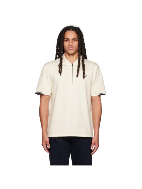 Off-White Half-Zip Polo