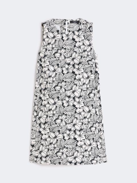 WEEKEND Max Mara Printed cotton basketweave A-line dress - BLACK