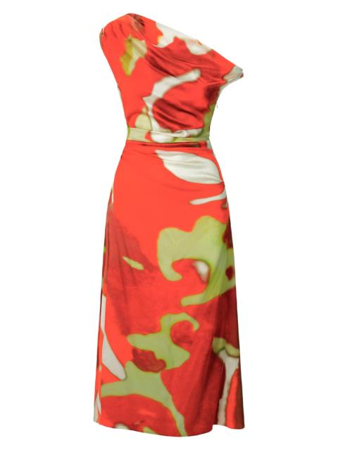 STAUD Women's Phare Silk-Blend Midi-Dress - Red Zone