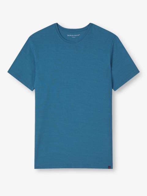 Derek Rose Men's T-Shirt Basel Micro Modal Stretch Ocean