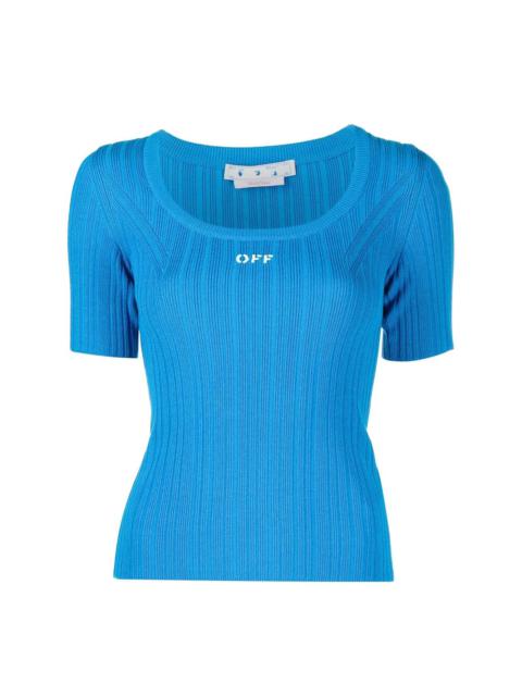 Off-White logo-print knit top