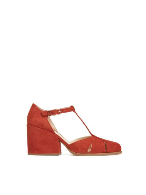 GABRIELA HEARST Hawes T-Strap Heel in Rust Suede