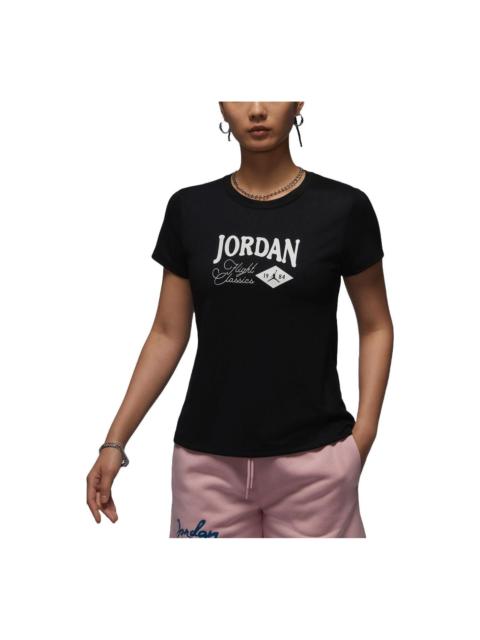 Jordan (WMNS) Air Jordan Graphic Slim T-Shirt Asia Sizing 'Black' FN5724-010