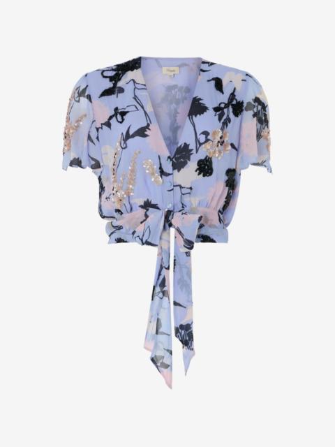 Temperley London Maisie sequin-embellished floral-print blouse