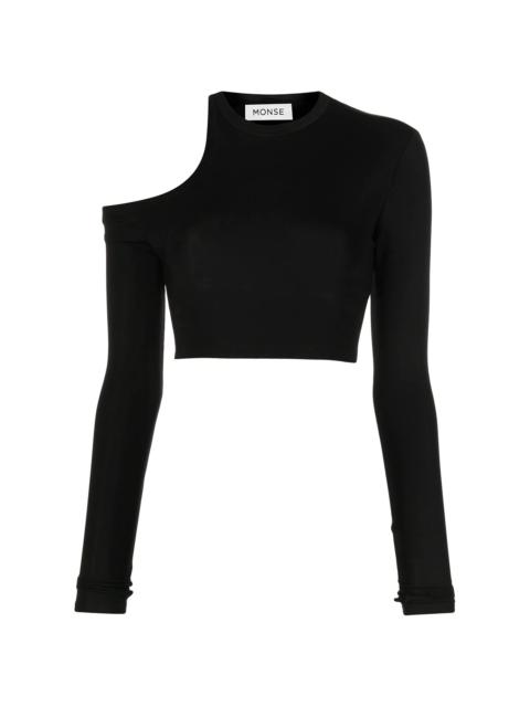 longsleeved cut-out cropped top