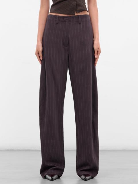 MAGDA BUTRYM Brown Pinstripe Tailored Trousers