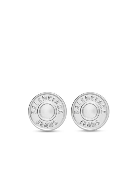 engraved-logo earrings