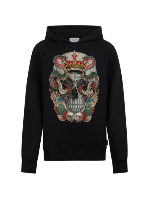 PHILIPP PLEIN rhinestones skull hoodie