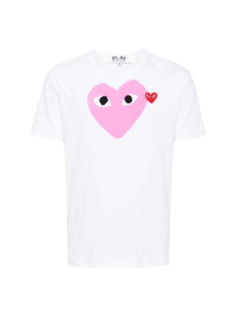 heart-printed T-shirt