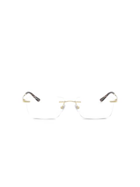 Ray-Ban rimless rectangle-frame glasses