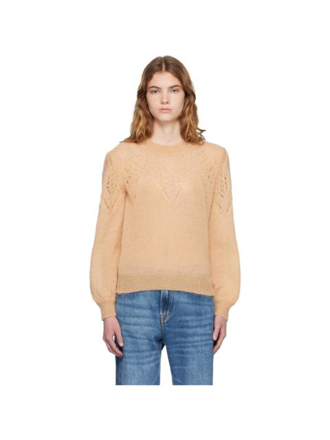 Isabel Marant Étoile Tan Jenia Openwork Mohair Knit Sweater