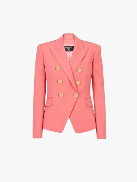 Salmon pink grain de poudre double-breasted jacket