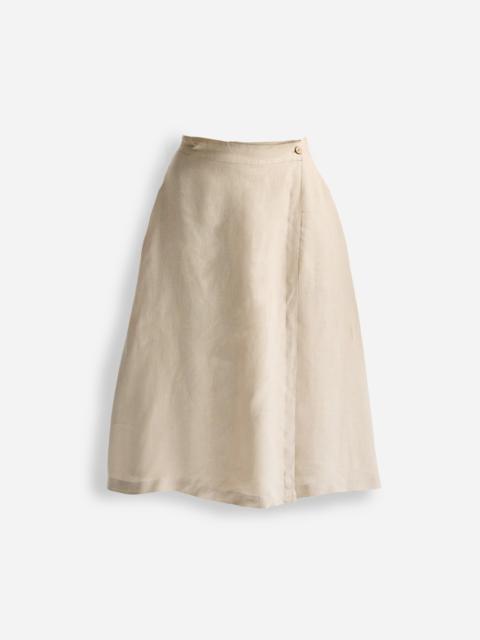 Madewell Reistor® Overlap Midi Skirt in 100% Neutral Beige Hemp
