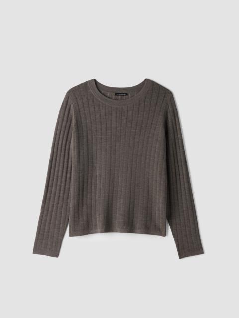 EILEEN FISHER Superfine Merino Crew Neck Top in Regenerative Wool