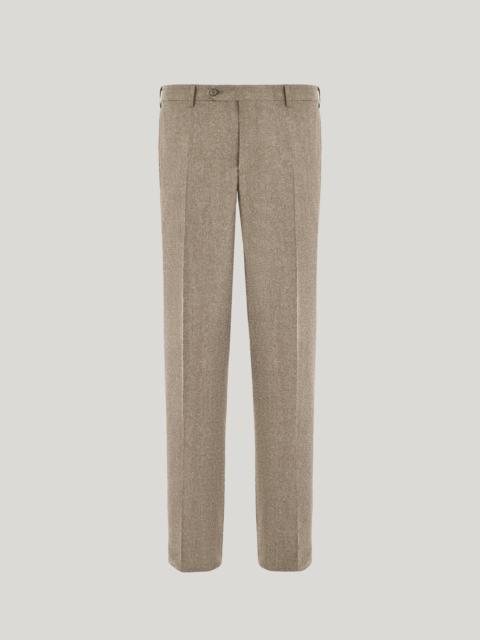 Canali WALNUT WOOL FLANNEL REGULAR-FIT PANTS