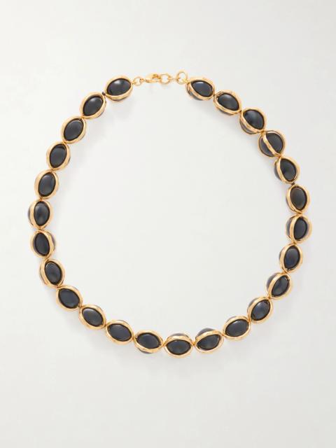 Jil Sander Gold-tone Onyx Beaded Necklace