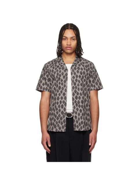 HUGO Taupe Camp Collar Shirt