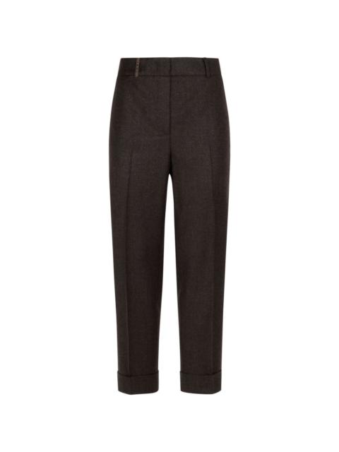 PESERICO rhinestone cuff trousers