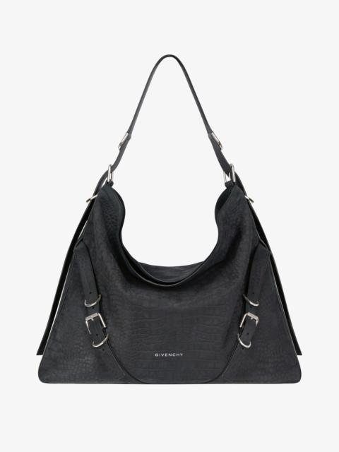 Givenchy LARGE VOYOU BAG IN CROCODILE EFFECT SUEDE