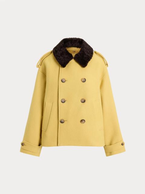 Polo Ralph Lauren Shearling-Collar Wool Coat
