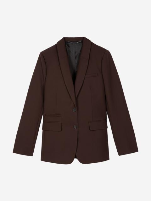The Kooples BROWN WOOL-BLEND SUIT JACKET