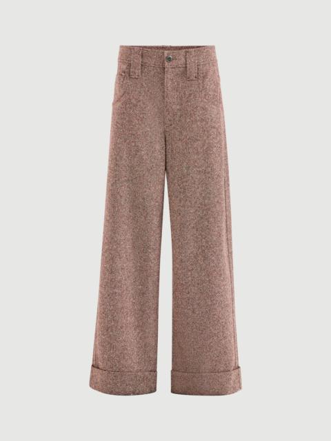 Brunello Cucinelli Virgin wool donegal baggy five-pocket trousers with monili