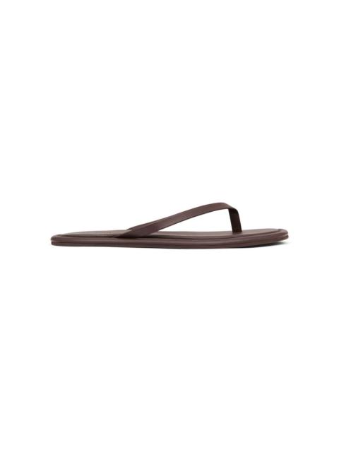 ST. AGNI Leather Flip Flops brown
