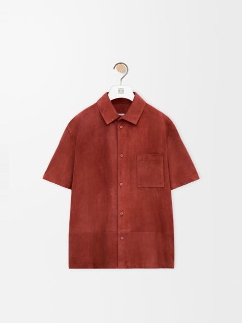 Loewe Short sleeve shirt in suede goatskin