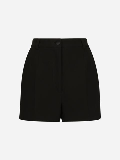 Double wool crepe shorts