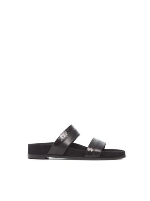 GABRIELA HEARST Low Striker Flat Sandal in Black Snakeskin & Nappa Leather