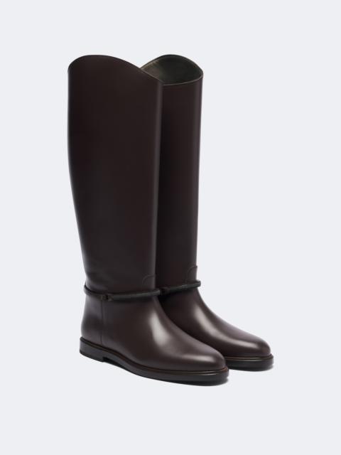 Brunello Cucinelli Monili leather knee-high boots