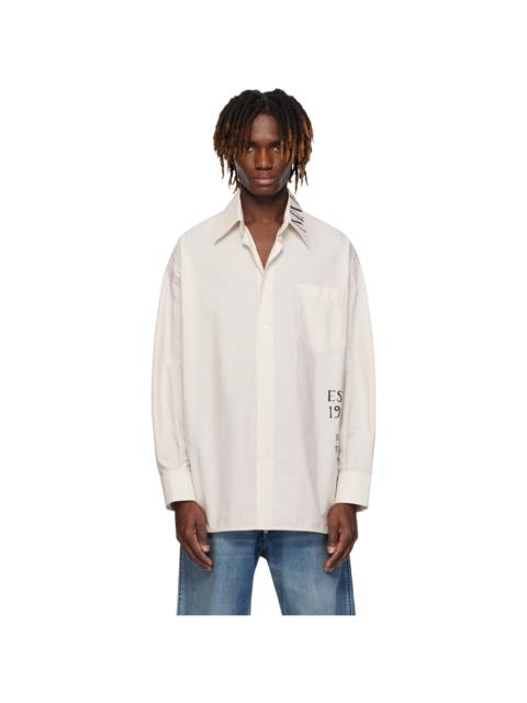 MM6 Maison Margiela Off-White Asymmetric Striped Poplin Shirt