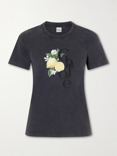 Chloé Printed Cotton-jersey T-shirt