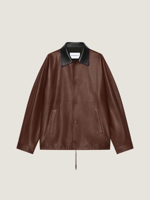 Givenchy COUTURE SEAM JACKET IN LEATHER WITH GIVENCHY PARIS