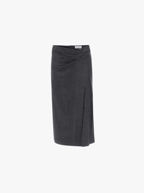 Victoria Beckham Pressed Skirt In Dark Grey Melange