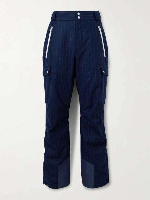 Straight-Leg Shell-Trimmed Striped Wool Ski Pants