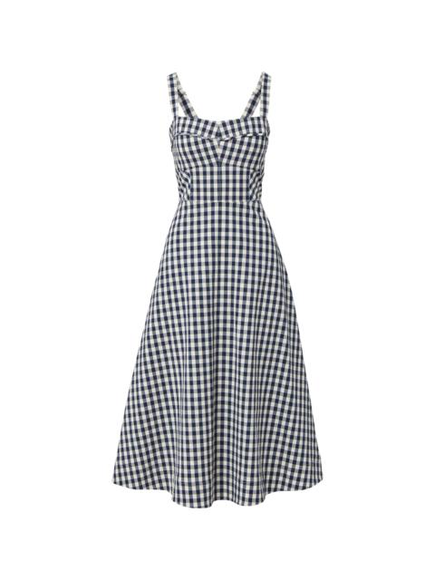 VERONICA BEARD AILA GINGHAM MIDI DRESS