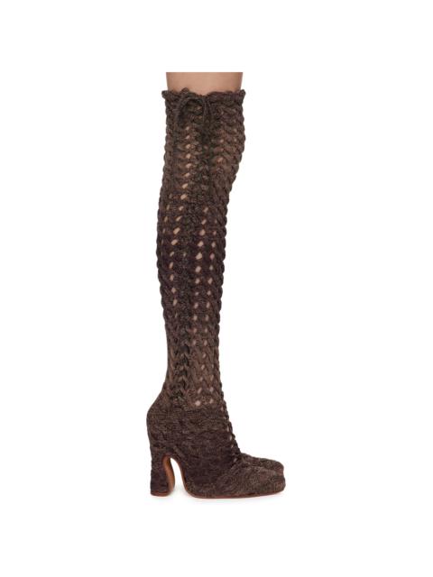 SSENSE Exclusive Purple Spiralcable Tall Boots