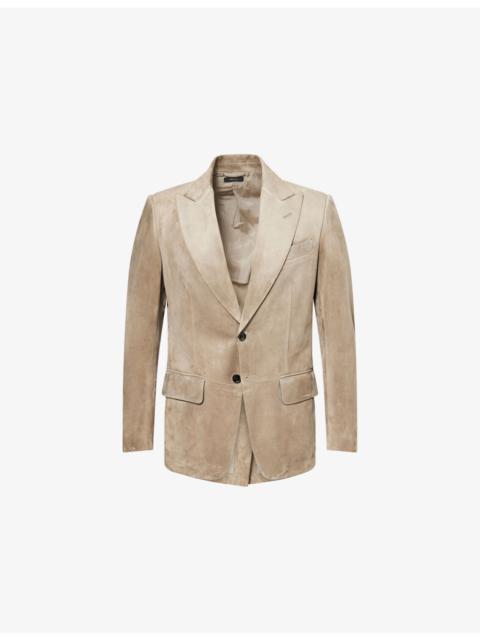 TOM FORD Dyllan Peak-Lapels Suede Blazer Jacket