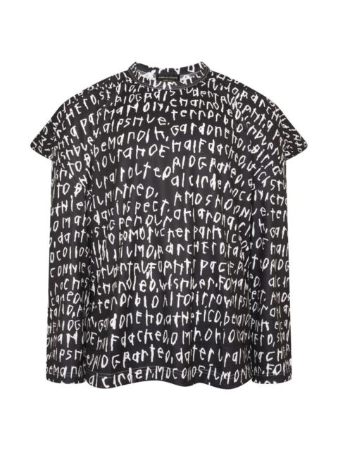 Comme des Garçons Homme Plus Graphic Text Longsleeve T-Shirt in Black / white