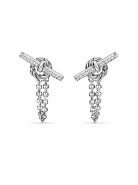 DAVID YURMAN Women's DY Mercer Petite Toggle Chain Stud Earrings in Sterling Silver with Diamonds, 38.2MM - Silve