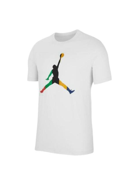 Jordan Air Jordan Solid Color Round Neck Printing Short Sleeve White DN1469-100