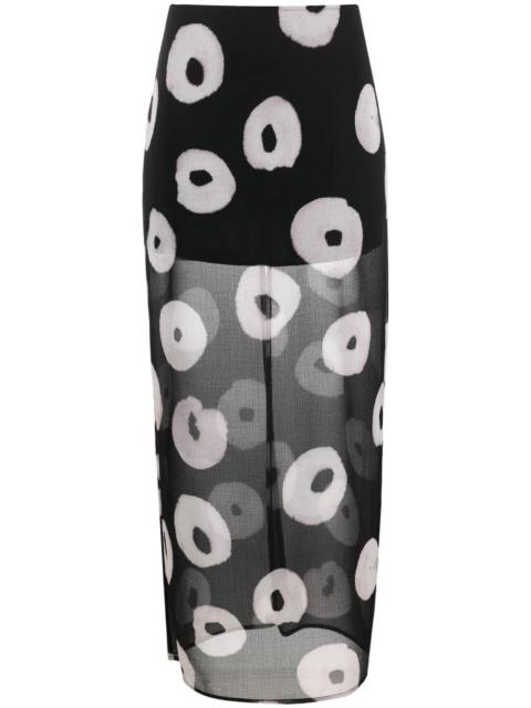 NINA RICCI semi sheer printed skirt