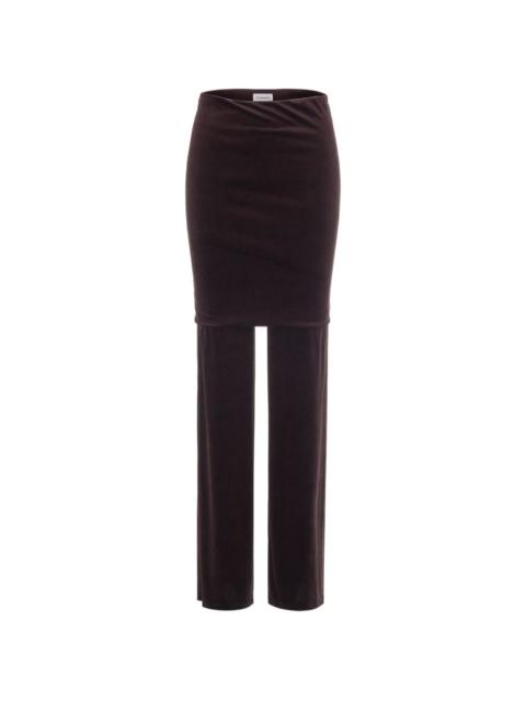 THE ANDAMANE layered velvet-effect trousers