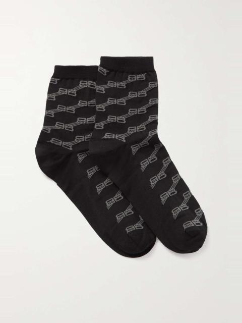 BALENCIAGA Jacquard-knit cotton-blend socks
