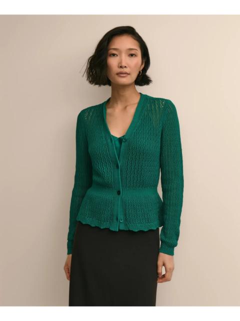 Brooks Brothers Cotton Pointelle Cardigan