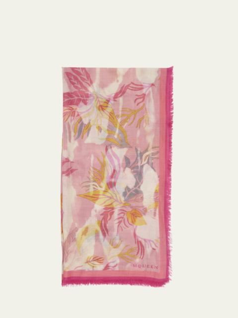 Alexander McQueen Hawaiin-Inspired Floral-Print Silk Scarf