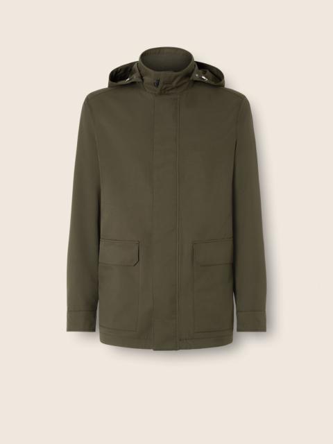 ZEGNA DARK OLIVE GREEN MICROFIBER MOTORIN 300CC CAR COAT