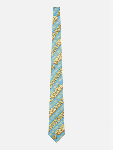 VERSACE Chain Pinstripe Tie