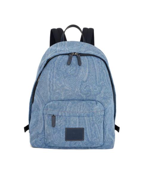 Etro paisley-print denim backpack